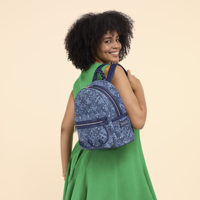 Loungefly Faux Denim Mini Backpack LFlifestyle1 view 2